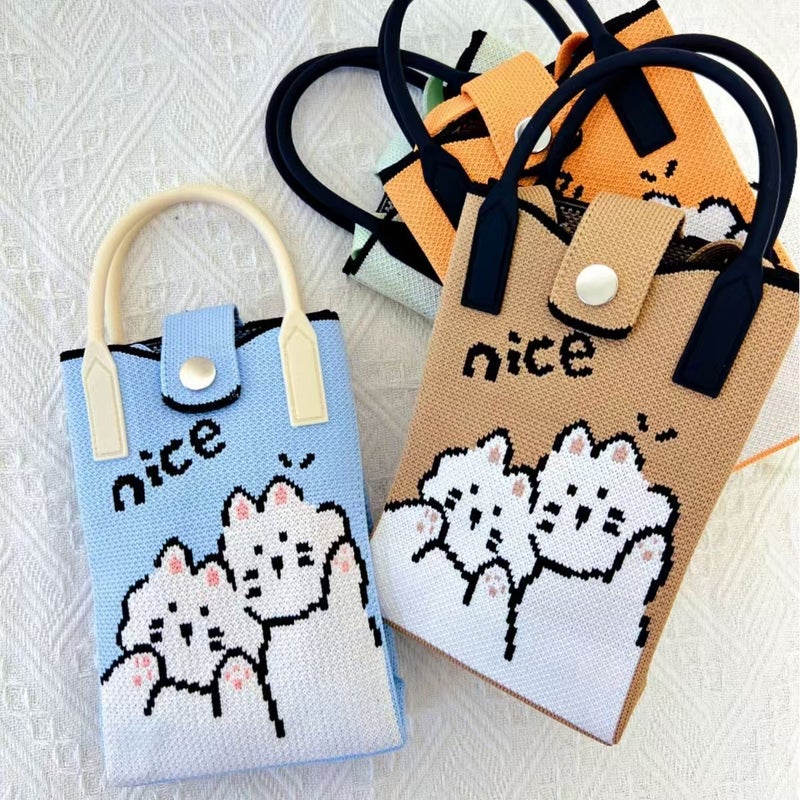 2025 Korean Version Portable Shoulder Crossbody Knitted Phone Bag For Women, Versatile And Convenient Small Storage Bag, Simple And Portable - Image 2