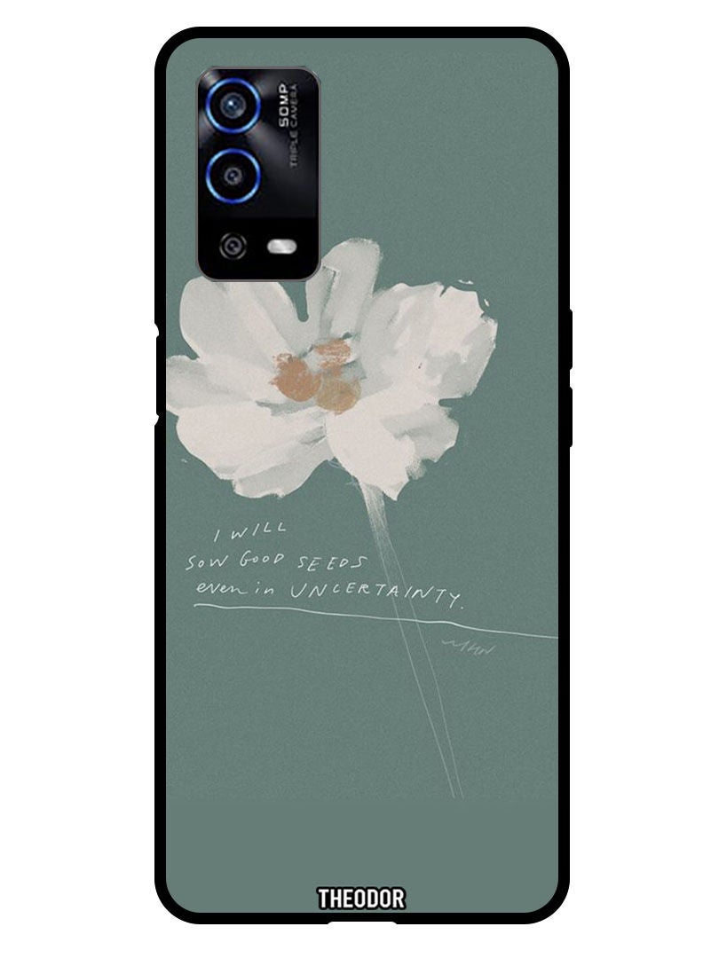 Theodor غطاء حماية لهاتف OPPO A55 4G زهور بيضاء (2) - Image 1