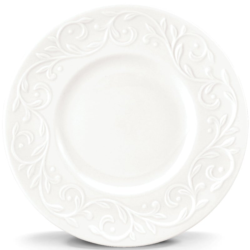 Lenox Opal Innocence Carved 7-1/4-Inch Dessert Plates, Set of 4 -, White