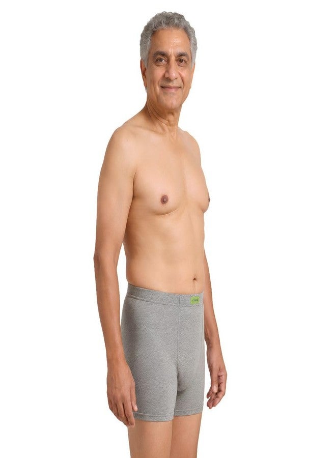 Pristine Life | Leakproof Mens Trunks Underwear | 3-Layer Hygienic Absorbent | Leakproof Crotch | Antimicrobial & Quick-Dry | Absorbs 35ml Of Leaks | Pack Of 3 | Grey, Black & White | S - Image 3
