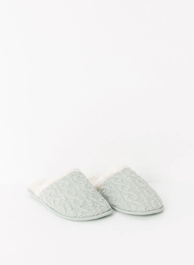 women'secret Green Fabric House Slippers