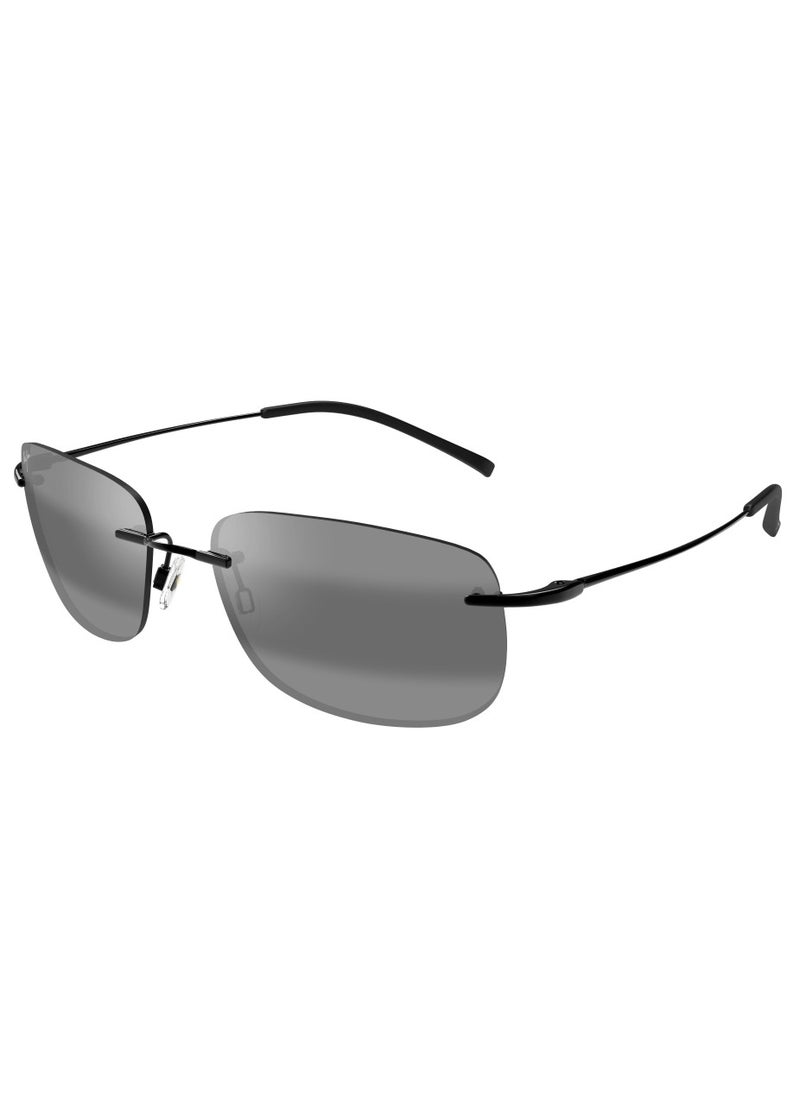 MAUI JIM Maui Jim Ohai 334-02 Unisex Polarized Rectangular Sunglasses – 59 mm Lens Size  - Image 1