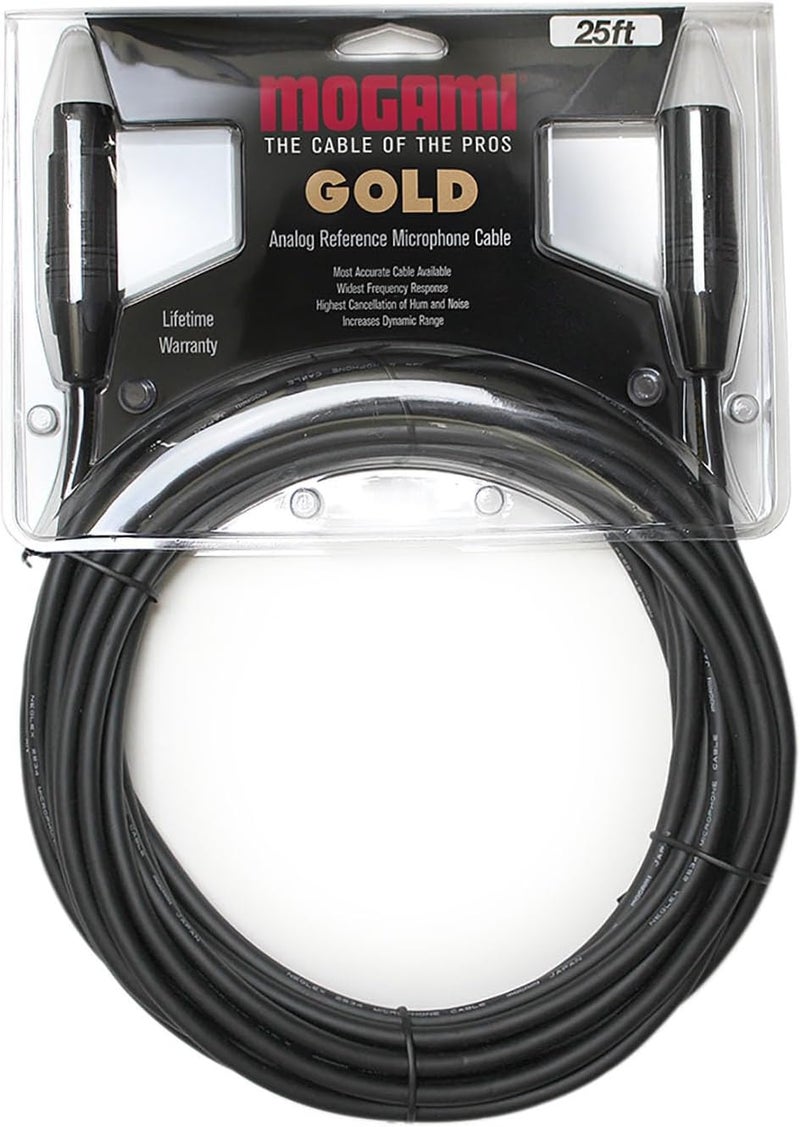 Mogami Gold Studio 25 Feet Analog Reference Microphone Cable with Quad Conductor
