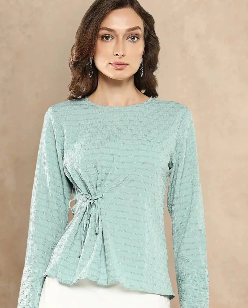 Rareism Women's Solid Top With Rope Detail