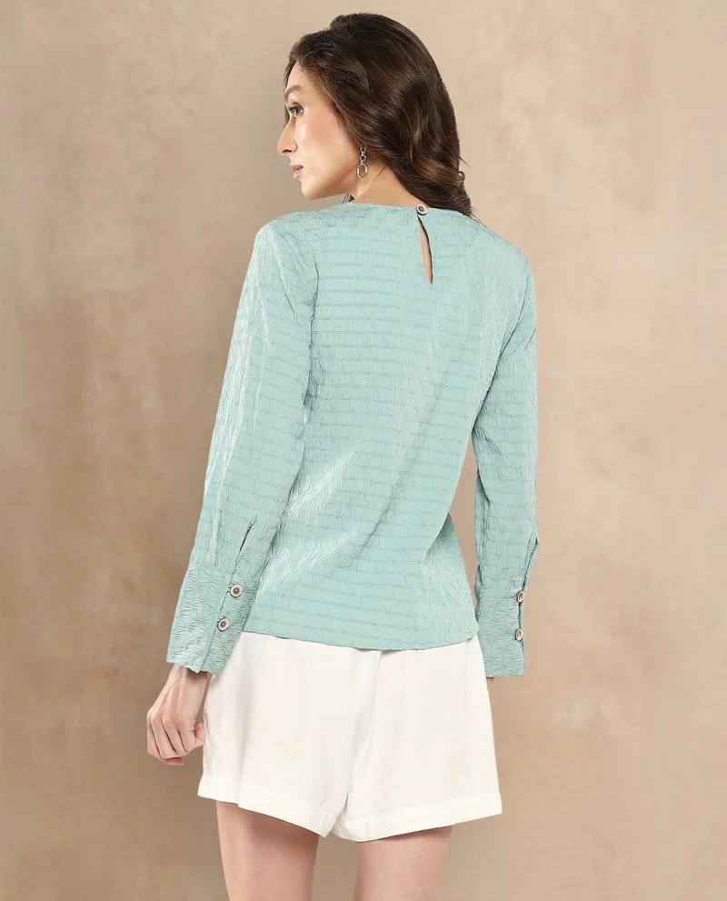 Rareism Women's Solid Top With Rope Detail