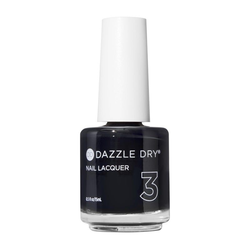 Dazzle Dry Nail Lacquer (Step 3) - Midnight Express - A blackest black. Full coverage cream. (0.5 fl oz) - Image 1
