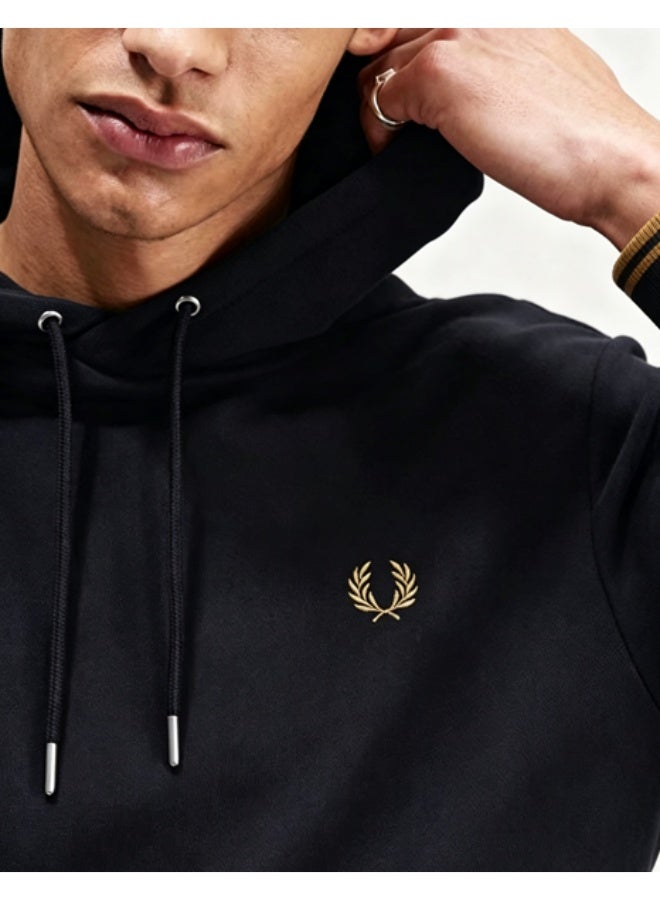 FRED PERRY Casual Fall Winter Embroidered Drawstring Pullover Hoodie - Image 2