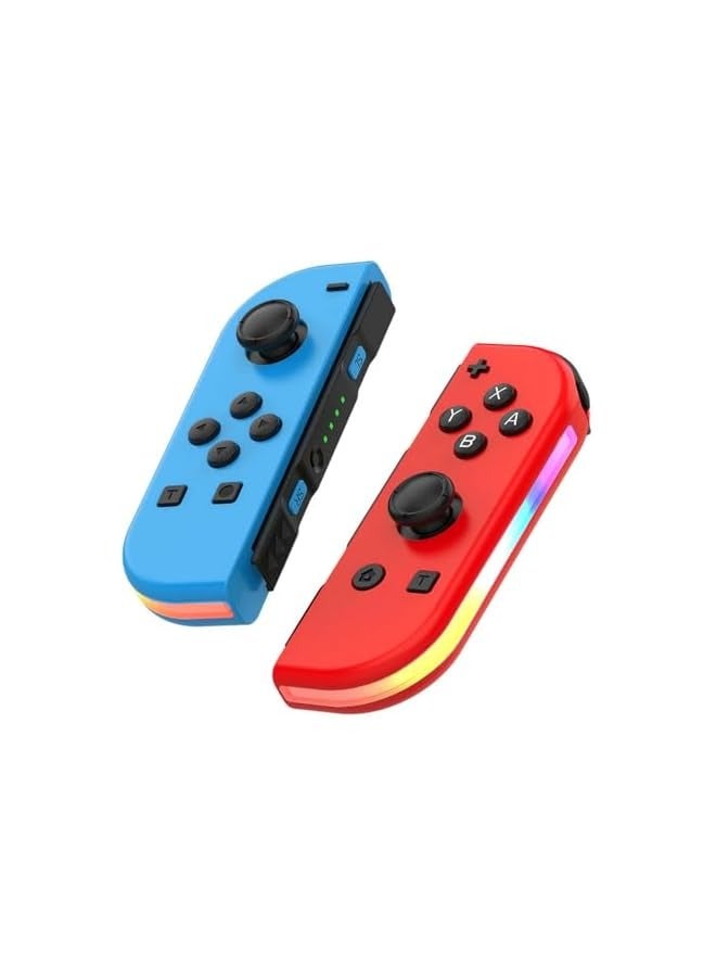 PROMASS Joy Con Controller Compatible for Switch, Wireless Joypad Replacement for Switch Joycon, Joycon Controller With RGB Breathing LED Joycon Support Sports Dual Vibration/Wake-up/Motion Control - Image 1