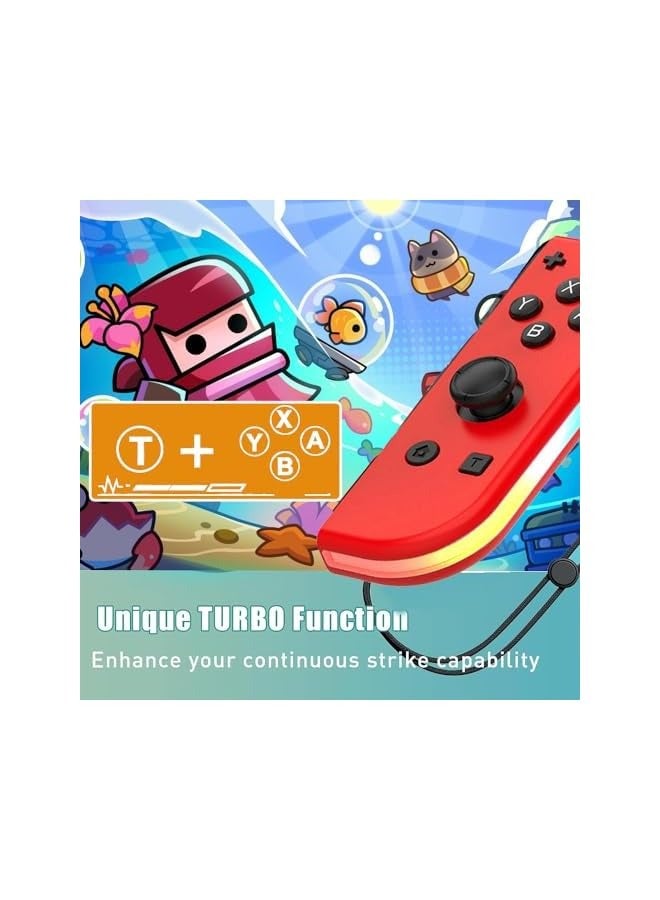 PROMASS Joy Con Controller Compatible for Switch, Wireless Joypad Replacement for Switch Joycon, Joycon Controller With RGB Breathing LED Joycon Support Sports Dual Vibration/Wake-up/Motion Control - Image 5