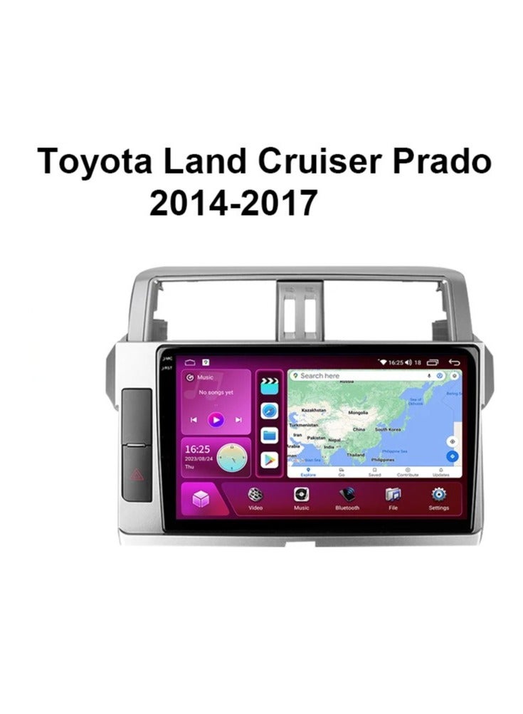MNT Toyota Prado from 2014 to 2017 car screen from the car's infotainment system. It runs on Android and supports features such as Apple CarPlay and Android Auto, allowing you to easily connect your smartphone. It also offers a high display resolution of up to 1080 pixels, making it excellent for displaying information and maps clearly. - Image 2