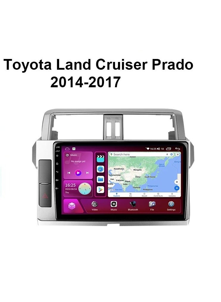 MNT Toyota Prado from 2014 to 2017 car screen from the car's infotainment system. It runs on Android and supports features such as Apple CarPlay and Android Auto, allowing you to easily connect your smartphone. It also offers a high display resolution of up to 1080 pixels, making it excellent for displaying information and maps clearly. - Image 3