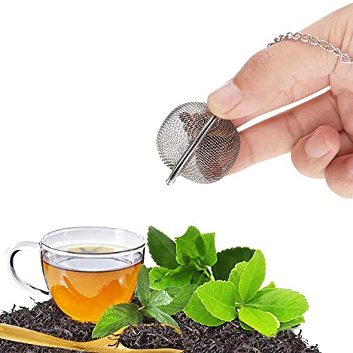 TOMATUS® 1 Pcs Stainless Steel Tea Infuser Ball Tea Strainer Reusable Tea Spice Filter Herbs Infuser with Extended Chain Hook for Loose Leaf Tea and Spices Seasonings (Small) - Image 2