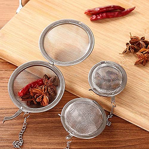 TOMATUS® 1 Pcs Stainless Steel Tea Infuser Ball Tea Strainer Reusable Tea Spice Filter Herbs Infuser with Extended Chain Hook for Loose Leaf Tea and Spices Seasonings (Small) - Image 3