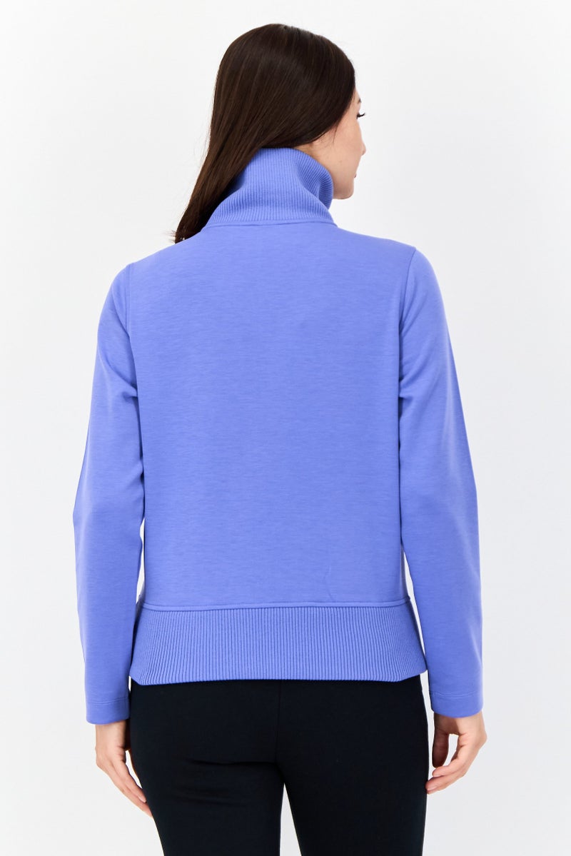 SKECHERS Women Sportswear Fit Full Zip Walking Sweatshirt, Purple Blue - Image 3