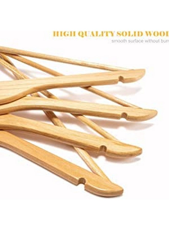 Evolluxi Lotus Wooden Hangers, Solid Wood Shirt Hangers,Dress Coat Jacket Clothes Hangers,with Extra Smooth Finish, 360 Degree Swivel Hook(Retro) (Beige, 24) - Image 3