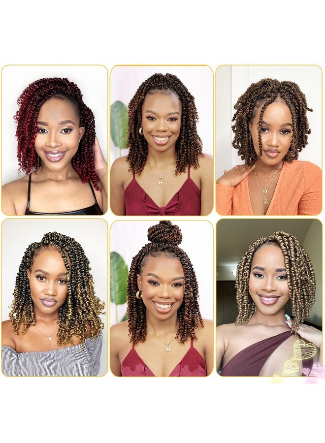 كاريدا العاطفة تويست الشعر 10 بوصة 8 حزم قبل الملتوية العاطفة تويست الشعر الكروشيه للنساء السود قبل يحلق العاطفة تويست مجعد الشعر الكروشيه قصيرة الكروشيه العاطفة تويست الشعر ملحقات (10 بوصة T350) - Image 5