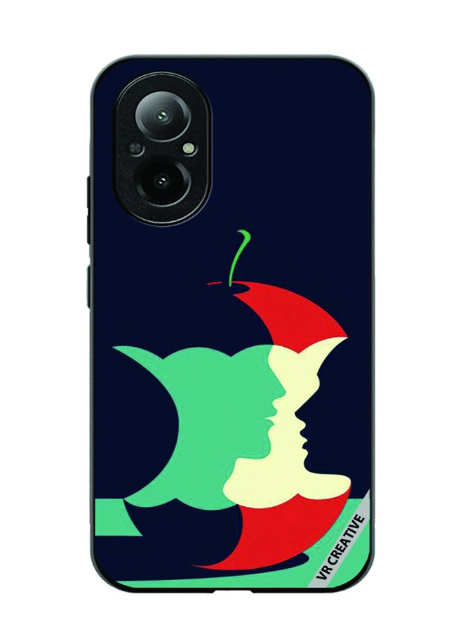 VR CREATIVE Protective Case Cover For Realme C67 4G Eaten Apple Design Multicolour - Image 1