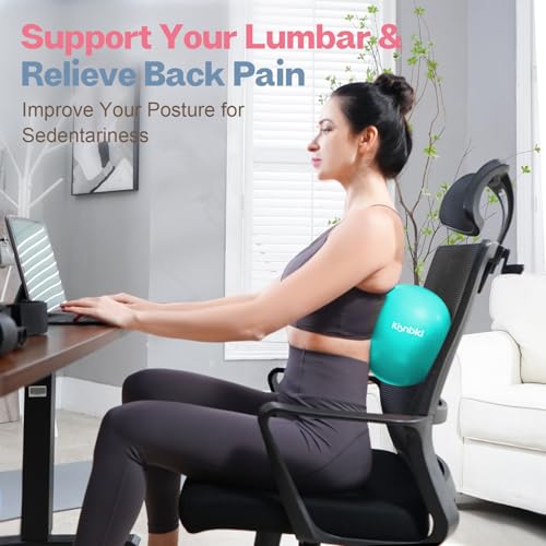 kisnbld Small Exercise Ball, 9 Inch Mini Pilates Ball, Anti Burst and Slip Resistant Mini Yoga Ball for Stability, Fitness, Physical Therapy, Stretching & Core Strength Workout at Home Gym & Office - Image 3