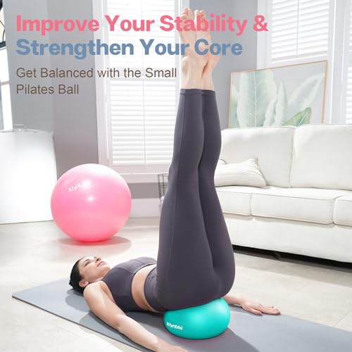 kisnbld Small Exercise Ball, 9 Inch Mini Pilates Ball, Anti Burst and Slip Resistant Mini Yoga Ball for Stability, Fitness, Physical Therapy, Stretching & Core Strength Workout at Home Gym & Office - Image 2