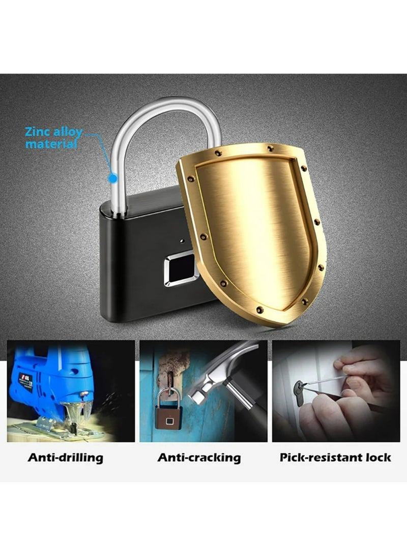 YOUGE Fingerprint Padlock,Ultra Light One Touch Open Fingerprint Lock with USB Charging for Gym, Sports, School Employee Locker,Fence, Suitcase,Bike No App, No Bluetooth，No Trouble - Image 3