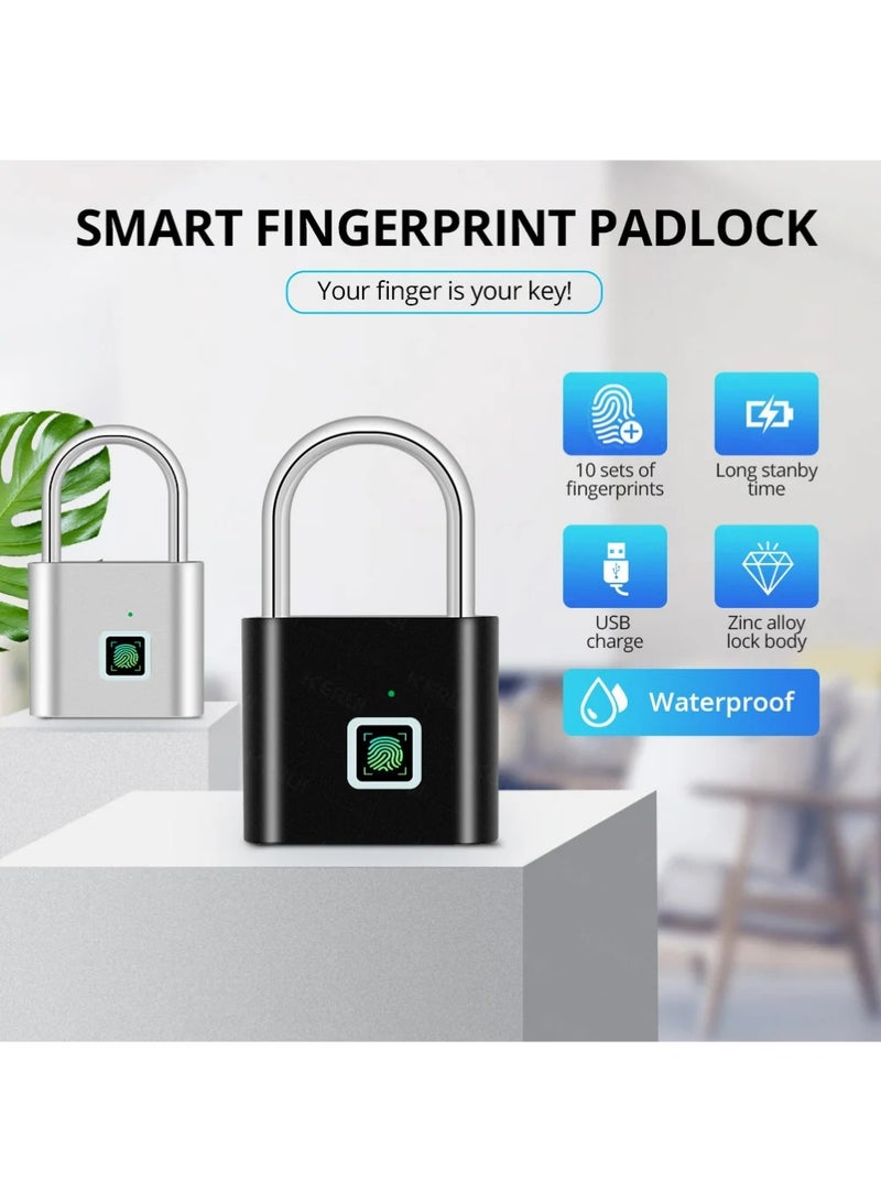 YOUGE Fingerprint Padlock,Ultra Light One Touch Open Fingerprint Lock with USB Charging for Gym, Sports, School Employee Locker,Fence, Suitcase,Bike No App, No Bluetooth，No Trouble - Image 4
