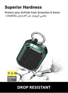 huanmate Stylish Shockproof Protection Case Cover For Apple Airpods Pro 2(2nd Generation 2022) Black/Green  - Image 4