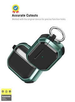 huanmate Stylish Shockproof Protection Case Cover For Apple Airpods Pro 2(2nd Generation 2022) Black/Green  - Image 5