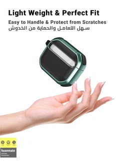 huanmate Stylish Shockproof Protection Case Cover For Apple Airpods Pro 2(2nd Generation 2022) Black/Green  - Image 3