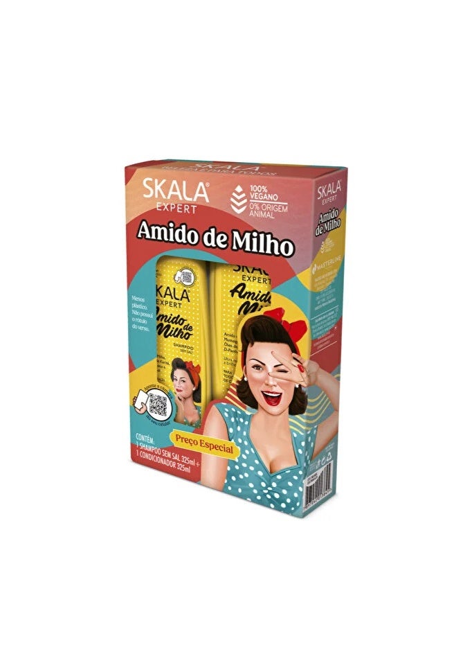 Sacla Scala Cornstarch Shampoo and Conditioner Set – 325ml - Image 1