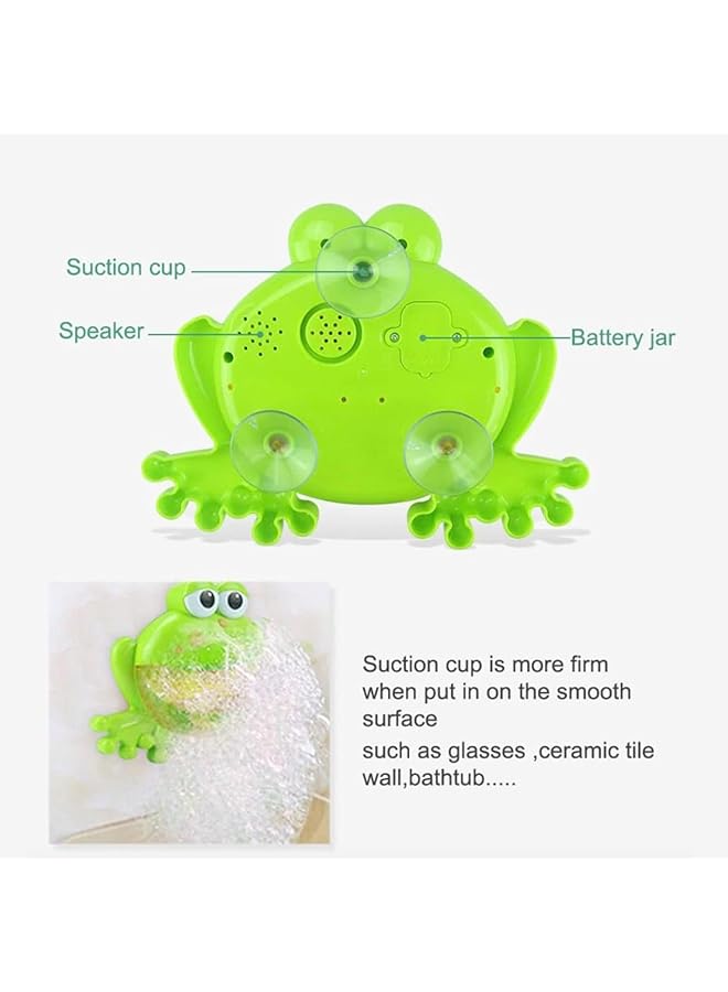 إيروريكس ألعاب فقاعات حمام الأطفال على شكل ضفدع أوتوماتيكي، ألعاب حمام الأطفال، آلة فقاعات حوض الاستحمام للأطفال مع - Image 3