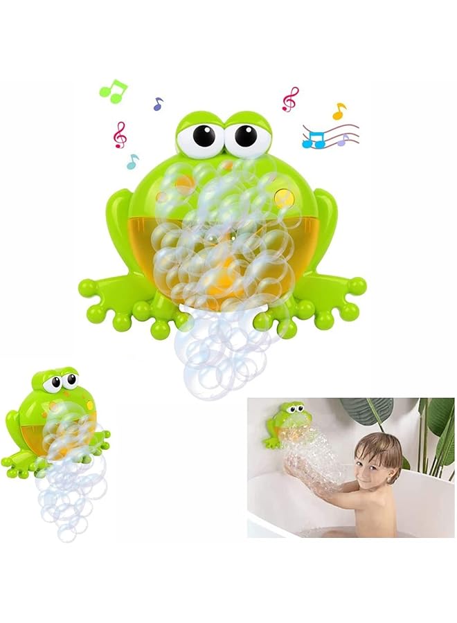 إيروريكس ألعاب فقاعات حمام الأطفال على شكل ضفدع أوتوماتيكي، ألعاب حمام الأطفال، آلة فقاعات حوض الاستحمام للأطفال مع - Image 1