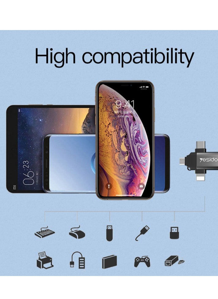 Yesido - GS15 3 IN 1 USB To Type-C Micro Lightning OTG Adapter - Image 1