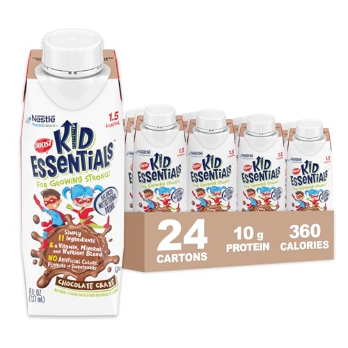 Boost مشروب BOOST KID ESSENTIALS 15 kcalmL بنكهة الشوكولاتة 10g بروتين فيتامين C D B12 وزنك 8 أونصة سائلة عبوة من 24
