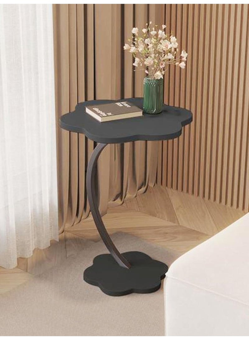 DubaiGallery Modern C End Table for Couch, Marble Look Top, Space-Saving Sofa Side Table - Image 2