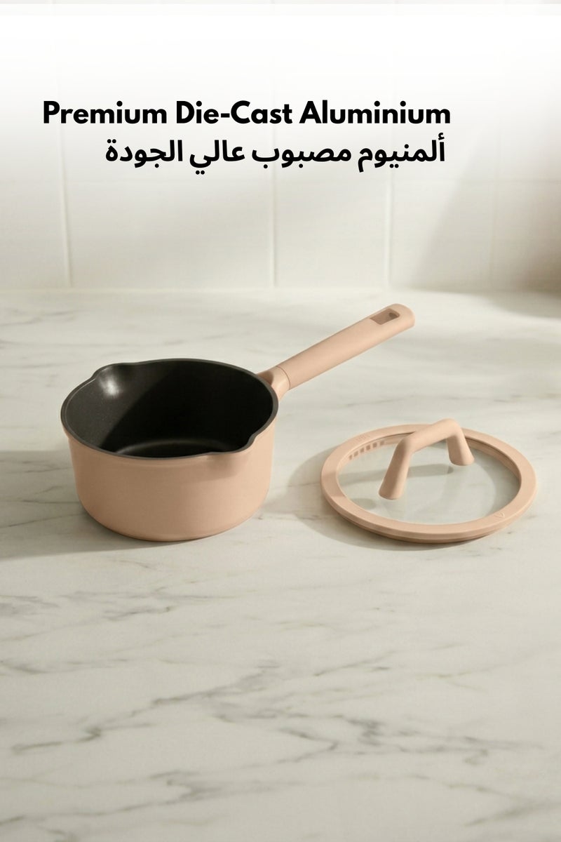 كاروت قدر طهي كاروت 1.9 لتر غير لاصق مع فتحة صب وغطاء مصفاة، خالٍ من PFAS وPFOA، معزز بالتيتانيوم ومقبض مقاوم للحرارة، متوافق مع جميع المواقد وآمن لغسالة الصحون (رمادي داكن) - Image 5