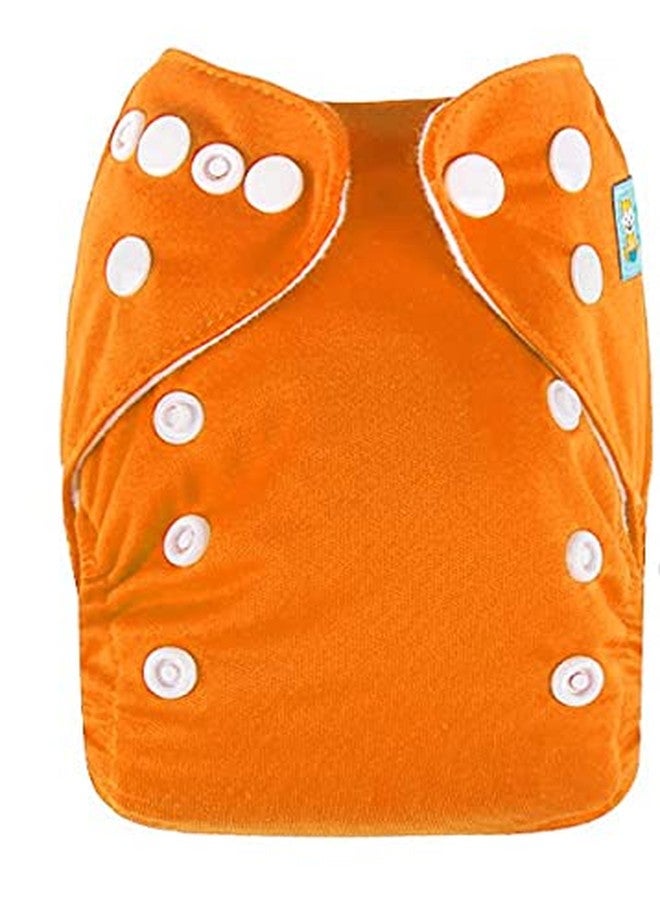 Mopslik - Reusable Adjustable Washable button Cloth Diaper with 5 Layered Insert (Orange) - Image 2