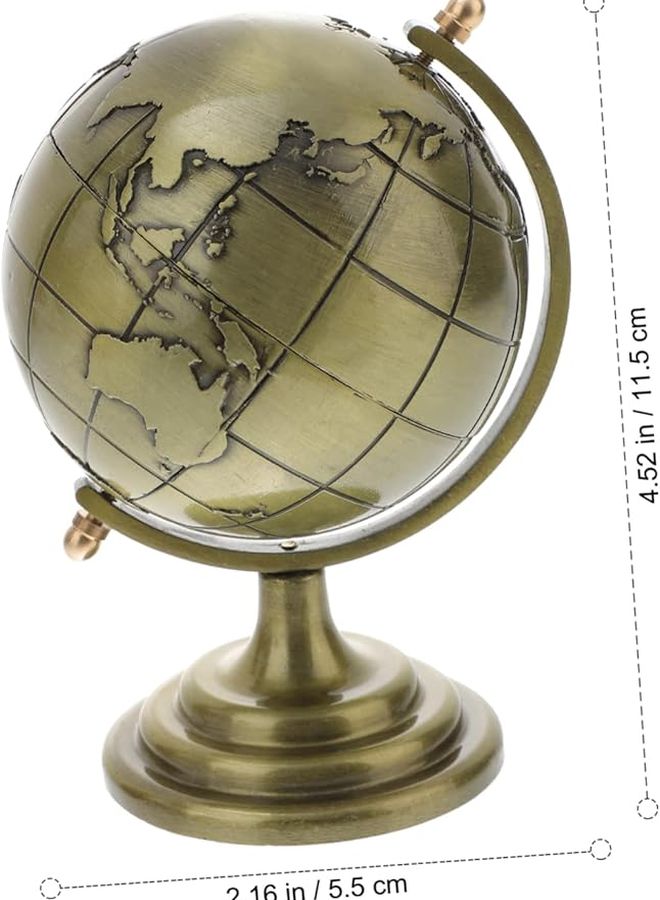 كرة مكتب دوارة من البرونز والحديد العتيق للكرة الأرضية لتزيين المنزل والمكتب - Image 5