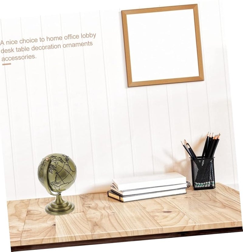 كرة مكتب دوارة من البرونز والحديد العتيق للكرة الأرضية لتزيين المنزل والمكتب - Image 4