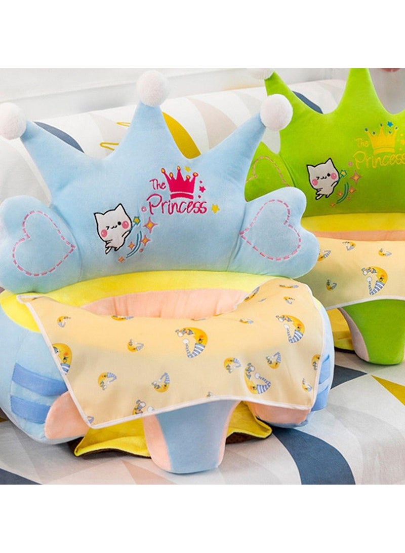 اويسيس مقعد دعم جلوس الطفل مع رف للألعاب، كرسي تعلم الرضيع - من النسيج الفليني الكريستالي مع حشو من القطن البولي بروبيلين. هدية مثالية للطفل الصغير لتعلم الجلوس. - Image 1