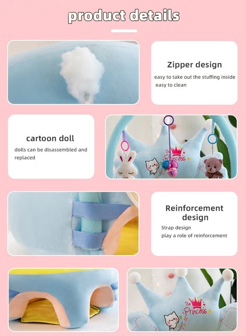 اويسيس مقعد دعم جلوس الطفل مع رف للألعاب، كرسي تعلم الرضيع - من النسيج الفليني الكريستالي مع حشو من القطن البولي بروبيلين. هدية مثالية للطفل الصغير لتعلم الجلوس. - Image 4