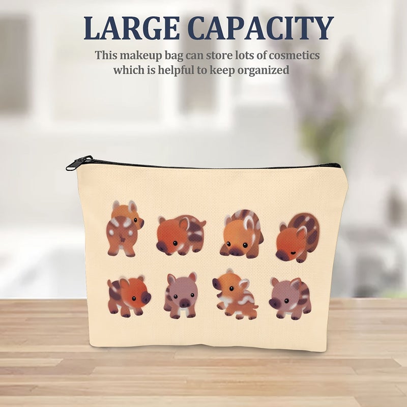 Cute Wild Makeup Bag 1P Set Portable Piggy Bank Stylish Daily Storage Gift For Couples - Image 5