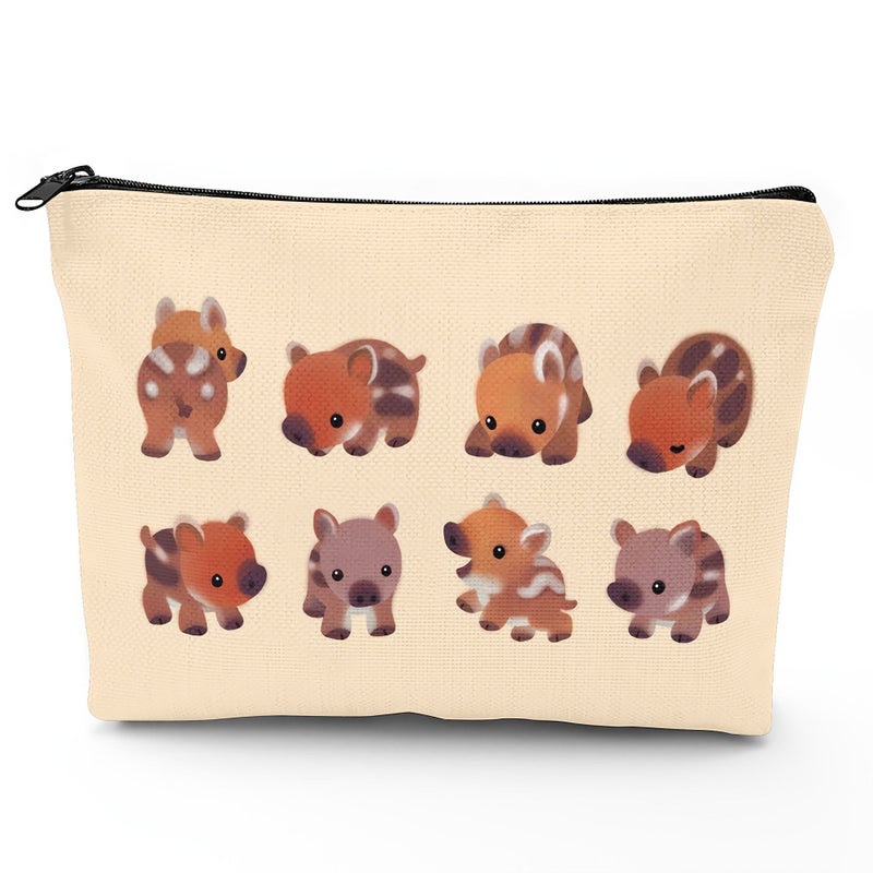 Cute Wild Makeup Bag 1P Set Portable Piggy Bank Stylish Daily Storage Gift For Couples - Image 3