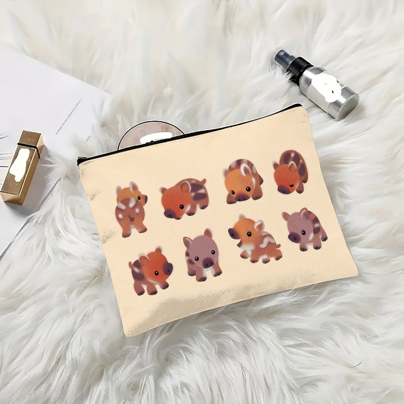 Cute Wild Makeup Bag 1P Set Portable Piggy Bank Stylish Daily Storage Gift For Couples - Image 2