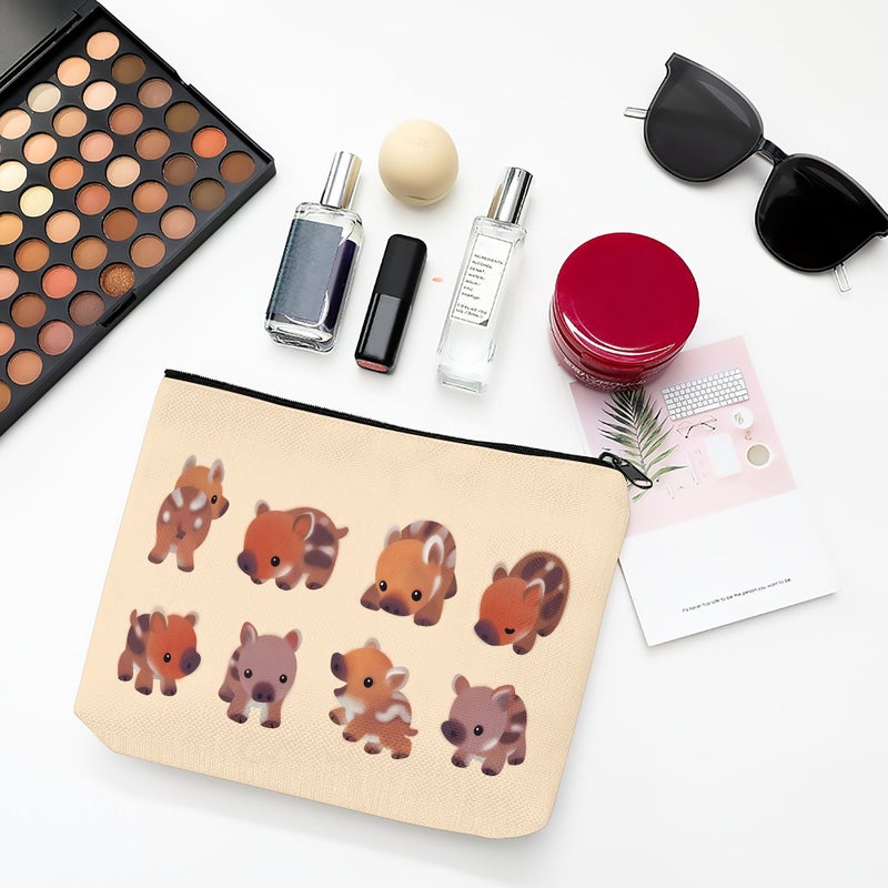 Cute Wild Makeup Bag 1P Set Portable Piggy Bank Stylish Daily Storage Gift For Couples - Image 1