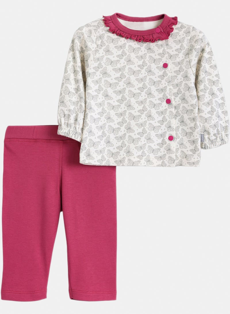 Junior Baby Girls Butterfly Pyjama Set - Image 1