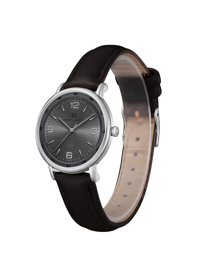 كينيث سكوت ساعة يد نسائية من كينيث سكوت بقرص رمادي تناظرية - Image 2
