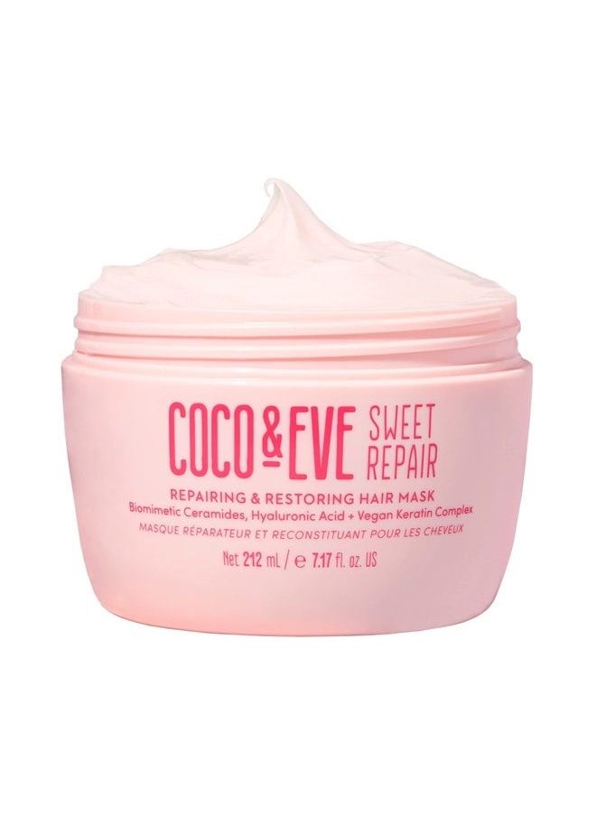 COCO & EVE - Sweet Repair Repairing and Restoring Hair Mask. Blend of Biomimetic Ceramides, Hyaluronic Acid, Vegan Keratin. Repair Dry Damaged Hair by Heat or Chemical, Increase Hydration & Shine (7.2 f - Image 1