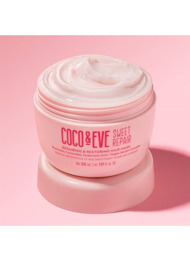 COCO & EVE - Sweet Repair Repairing and Restoring Hair Mask. Blend of Biomimetic Ceramides, Hyaluronic Acid, Vegan Keratin. Repair Dry Damaged Hair by Heat or Chemical, Increase Hydration & Shine (7.2 f - Image 1