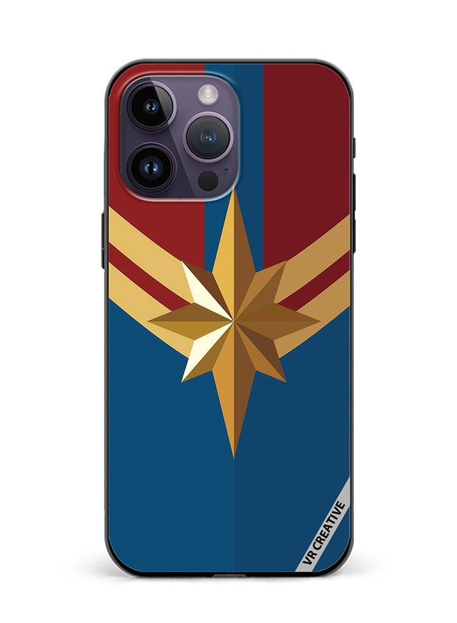 VR CREATIVE Protective Case Cover For Apple iPhone 15 Pro Captain Marvel Logo Design Multicolour - Image 1