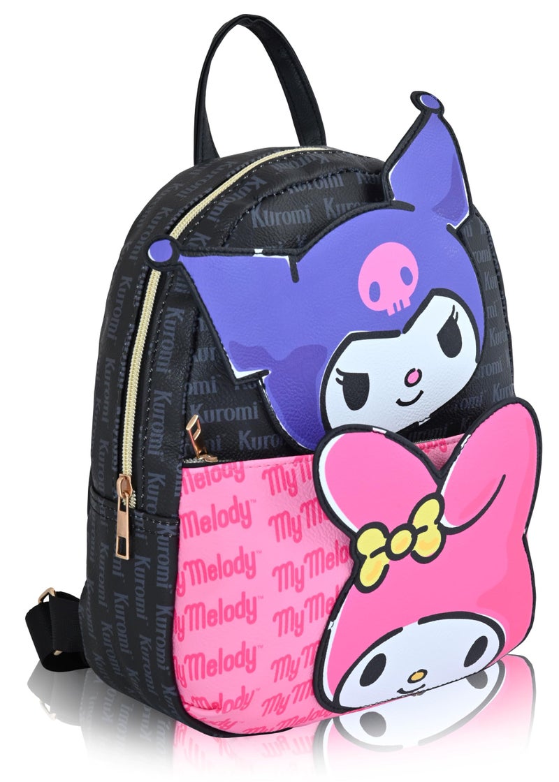 Fast Forward Sanrio Kuromi My Melody Backpack for Women, Men, Unisex | Cute PU Leather 10" Kuromi My Melody Mini Backpack Purse Shoulder Purse | Kuromi Bag and Kuromi Accessories - Image 2